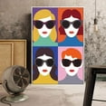 thumbnail image 3 of IDEA4WALL Framed Canvas Wall Art Minimalist Women Wearing Sunglass Painting Prints for Modern Home Decoration Ready to Hang - 16x24 inches, 3 of 4