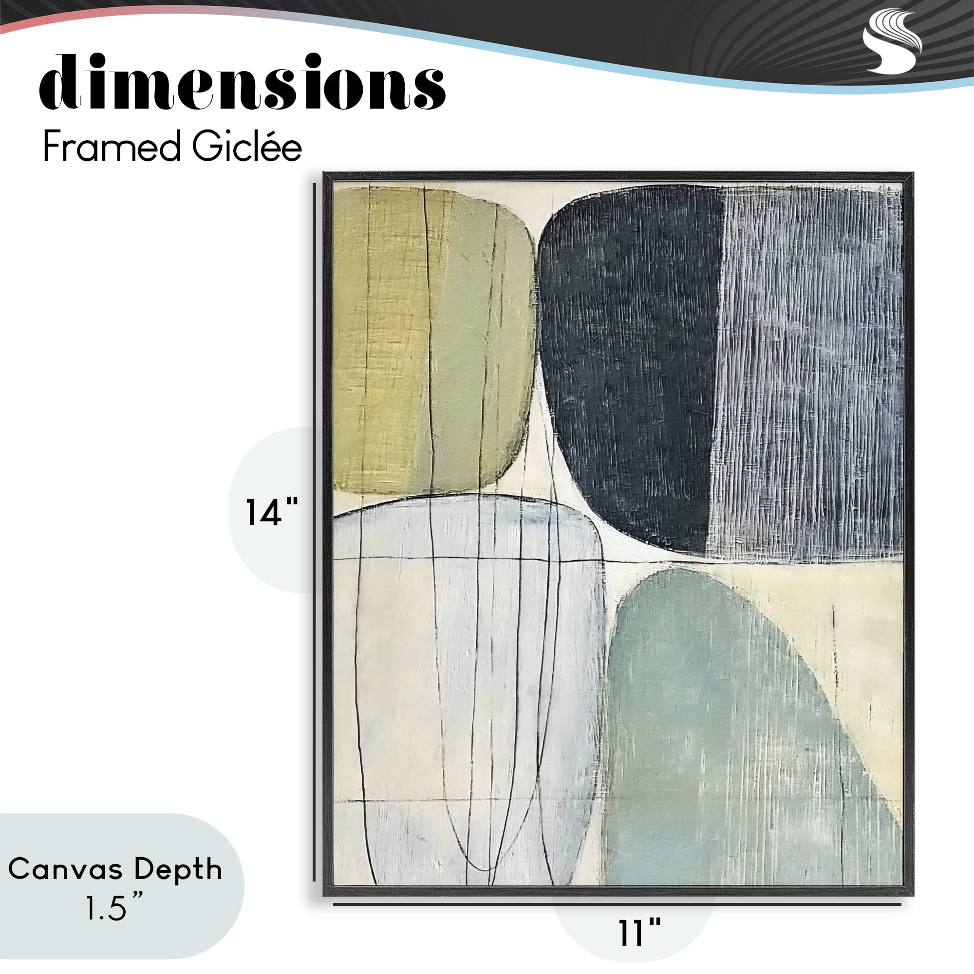 Stupell Industries Modern Organic Composition Black Framed Giclee Art, design by Riley B