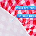 thumbnail image 4 of MesaSe Rally Home Goods Outdoor Vinyl Tablecloth Rectangular Fitted Cover Table + Benches 3-pc Set  Flannel Backing Elastic 30x72‘‘ (6-FT, 4 of 6