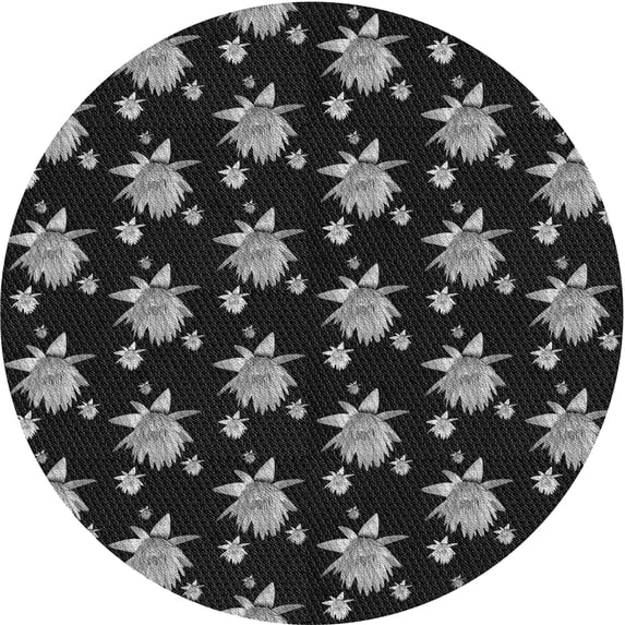 Ahgly Company Indoor Round Patterned Gray Area Rugs, 6' Round