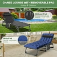 Folding Lounge Chair with Mattress, 4 Position Adjustable Folding