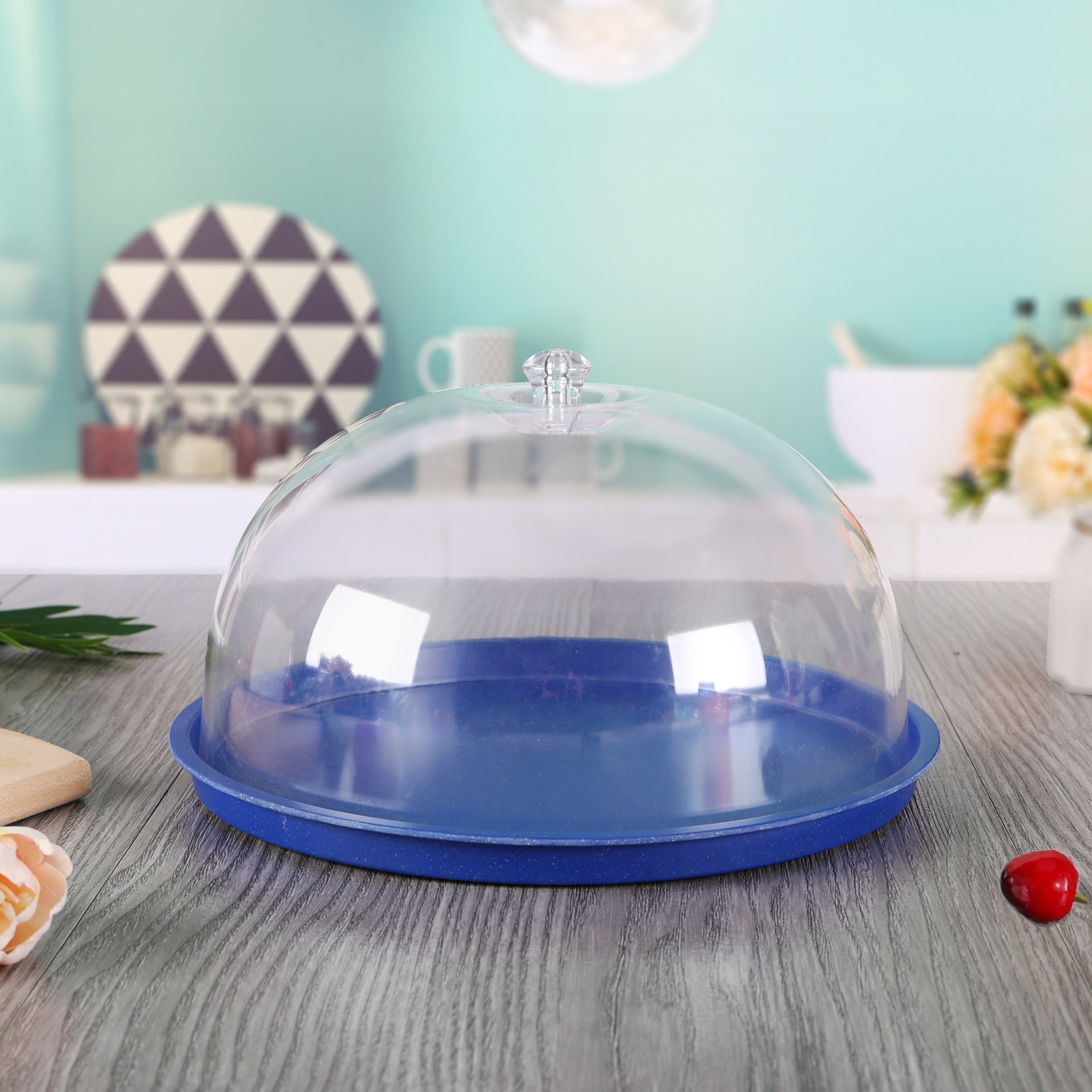Mainstays Bamboo Melamine Plate with Dome, Blue