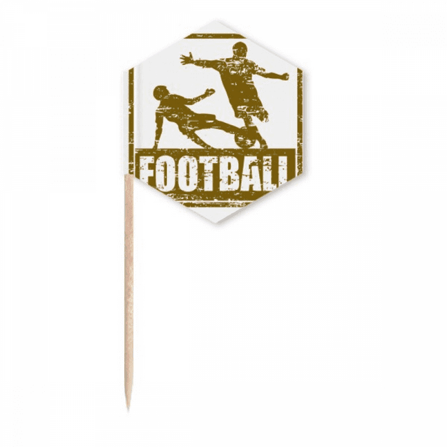 Brown Football Player Slide Tackle Toothpick Flags Cupcake Picks Party Celebration