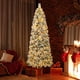 thumbnail image 3 of Costway Árbol de Navidad flocado de 210 cm con agujas de pino, 680 puntas de ramas, 200 luces LED, 3 of 4