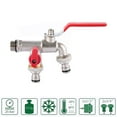 thumbnail image 3 of Grifo Doble 1/2 Pulgada Conector Manguera Latón Grifo Válvula Jardín Rojo, 3 of 9