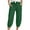 Green, variant on Women's Wide Leg Cropped Pants, Casual Loose Fit Paper Bag Waist Pants with Drawstring and Pockets, High Waist Bubble Texture Pants for Yoga, Beach, Outing and Daily Wear-Black