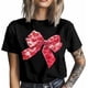 thumbnail image 3 of Camisetas informales de manga corta con lazo para hombre, camisetas gráficas para el Día de San Valentín, 3 of 8