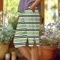 thumbnail image 2 of Womens Shorts with Pockets High Waist Striped Side Slit and Button Five Quarter Shorts, 2 of 5