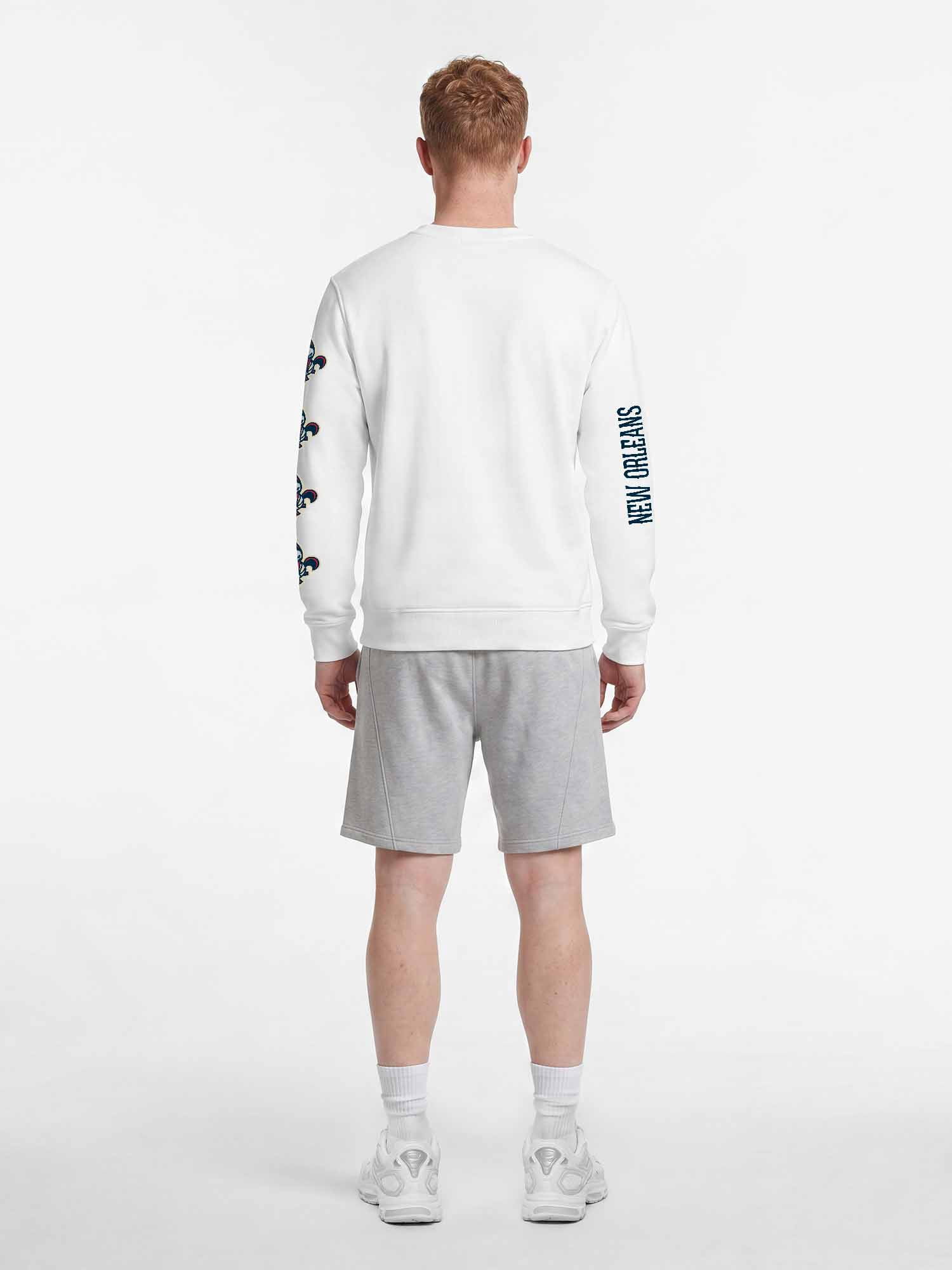 New Orleans Pelicans Reebok Mens White Crew Sweatshirt