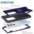 thumbnail image 2 of for Samsung Galaxy S21 Ultra Case, Rugged Shockproof Heavy Duty Soft TPU Rubber Bumper Hard PC Back Hybrid Protective Case [with Ring Stand] for Galaxy S21 Ultra (Without Screen Protector) - Blue, 2 of 7