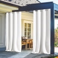 thumbnail image 4 of FLASHLUMI 2 Panels 52" x 72" Outdoor Waterproof Curtains, Grommet Blackout Privacy Drapes for Patio, Porch, Gazebo, White, 4 of 8