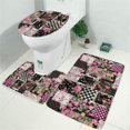 thumbnail image 2 of Pioneer Flower Floral Print Pattern Bathroom Rugs Sets 3 Piece,Toilet Cover Set,Absorbent Non Slip Bathroom Mats Sets with U-Shaped Contour Rug Toilet Rug Set, 2 of 5