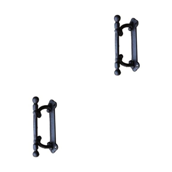 Matsuzay Tirador de puerta decorativo, grueso, fácil instalación, fuerte resistencia a la corrosión, tirador de puerta artesanal de hierro seis mil seiscientos ochenta y cuatro 2Conjunto