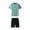 Olive Green, variant on MOJOGO Two Piece Fitness Set for Men Casual Crewneck T-shirt Workout Shorts Set Running Jogging Gym Clothes Moisture Wicking Tracksuits Green M