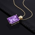 thumbnail image 2 of Gem Stone King 15.03 Ct Purple Amethyst White Topaz 18K Yellow Gold Plated Silver Pendant, 2 of 4