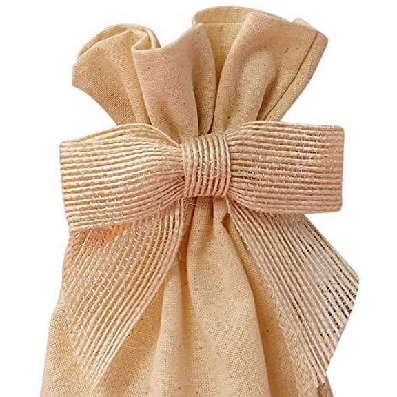 Pre-Tied Beige Jute Burlap Bows - 3" Wide, Set of 12, Easter, Spring, Wired Craft Ribbon, Valentine's Day, Wedding Embellishments, Wreath, Bows, Gift Basket, Birthday, Rustic Farmhouse, Anniversary