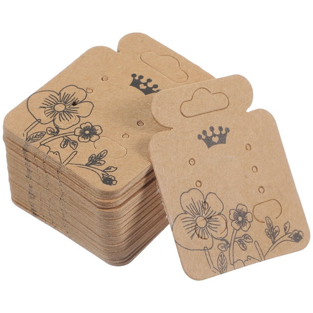 100 hojas de tarjetas de exhibición de aretes, tarjetas de papel para aretes, soportes de papel para aretes vintage, tarjetas para joyería