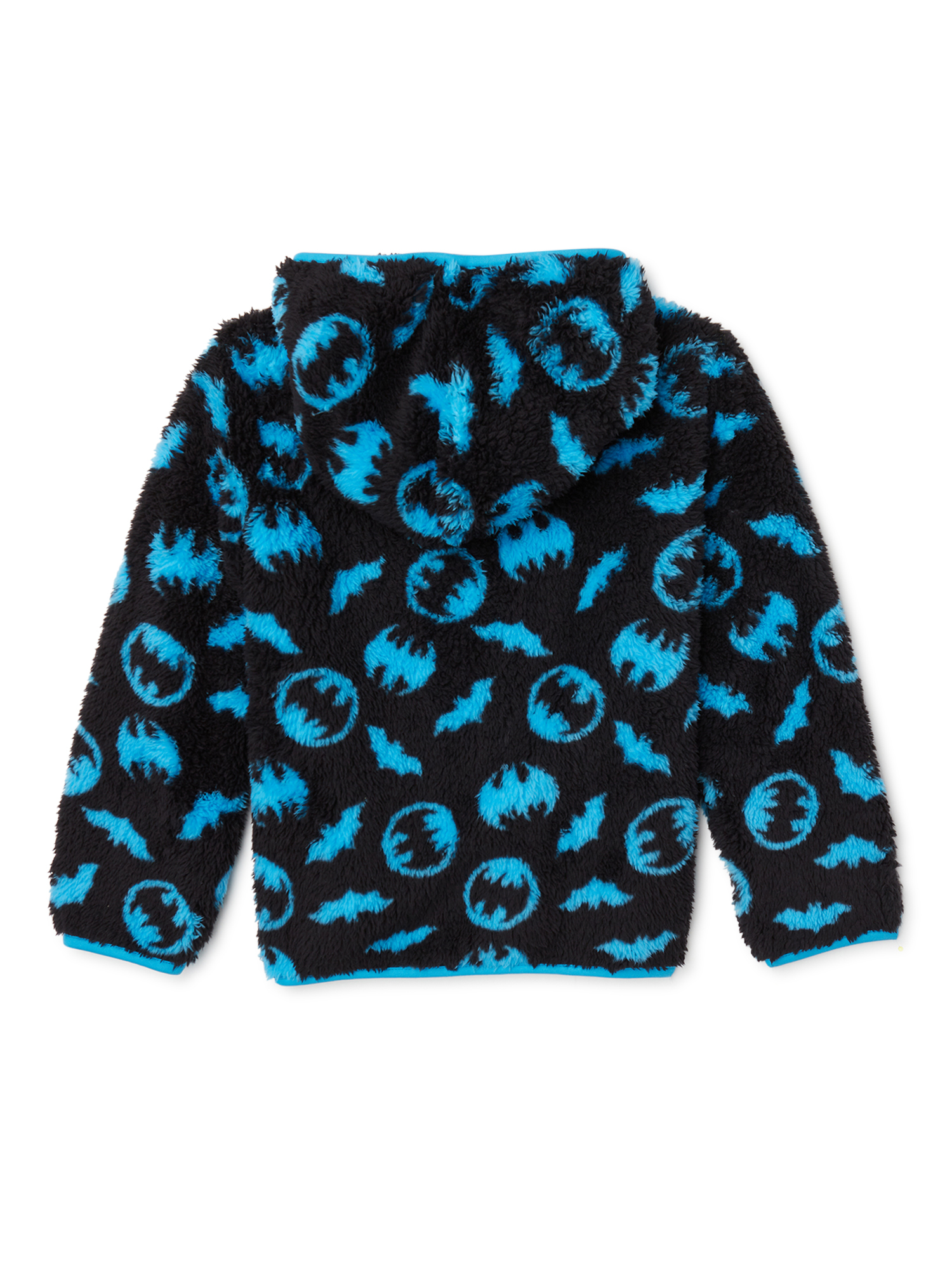 Batman Baby and Toddler Boys Faux Sherpa Quarter Zip Fleece Hoodie, Sizes 12M-5T - image 2 of 3