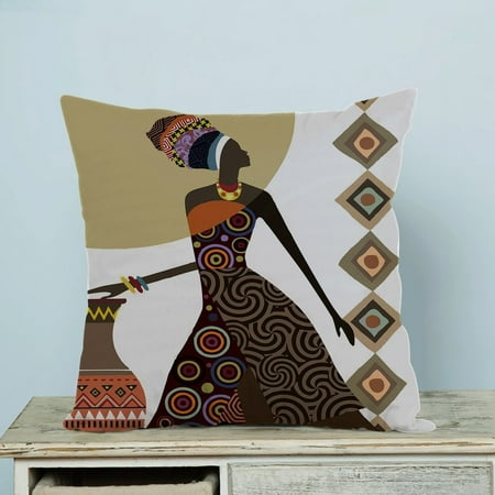 Gckg African Woman Pillow Case Pillow Cover Pillow Protector