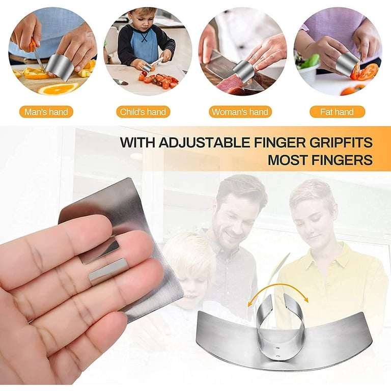 Finger Guards for Cutting Guards, 4 Pieces of Stainless Steel Finger Guards,  Knife Guards for Cutting, Dicing and Slicing, Kitchen Tool Thumb Guards for  Chopping 