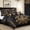 Black/Gold, variant on Chezmoi Collection Royal Luxury Jacquard Floral Comforter Set, Queen, Maroon/Gold, 7-Piece