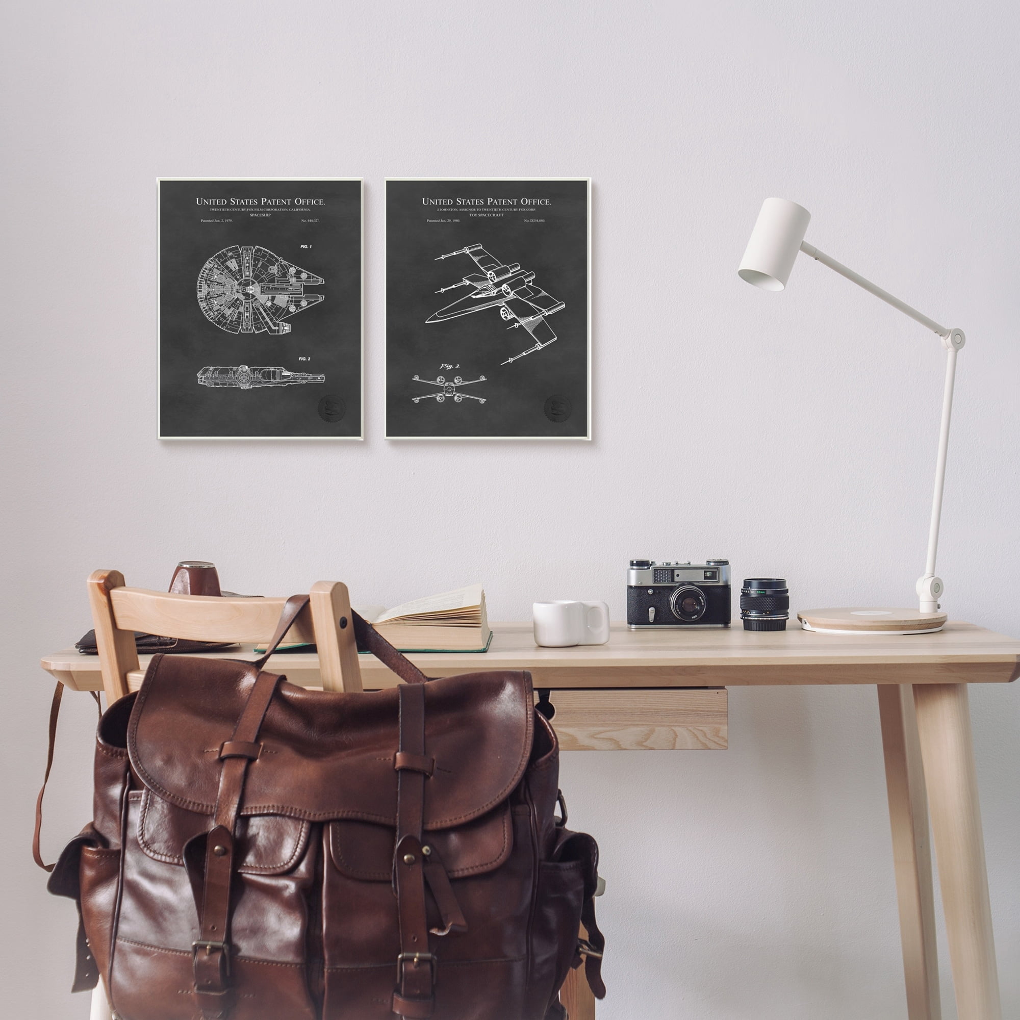 Stupell Industries Vintage Space Ship Patents Science Fiction Pop Culture Wood Wall Art, 13 x 19, Design by Karl Hronek