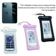 thumbnail image 3 of MesaSe 2 PCS Waterproof Transparent Mobile Phone Case Universal Waterproof Sealed Bag for Swimming Underwater Protective Case for Iphone 12, 3.5 to 6.2 Inch Screen Pink and Black, 3 of 6