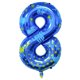 thumbnail image 1 of Videojuego con globos de aluminio número 8, azul, 40 cm, para fiesta de cumpleaños, 1 of 7