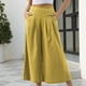 thumbnail image 3 of Pantalones plisados de cintura alta con bolsillos para mujer, pantalones anchos favorecedores de color amarillo XL, 3 of 6