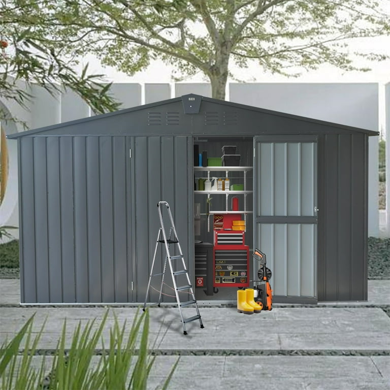 CoSoTower Backyard Storage Shed 11' X 12.5' with Galvanized Steel