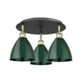 thumbnail image 2 of Innovations Lighting  Ballston - 3 Light 19" Flush Mount Green/Black Antique Brass, 2 of 5