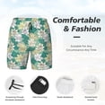 thumbnail image 3 of Gukieu Lotus Flower1 Print Men's Double Layer Sports Swim Trunks, Quick Dry Adjustable Waist Swim Shorts Swimwear-Medium, 3 of 6
