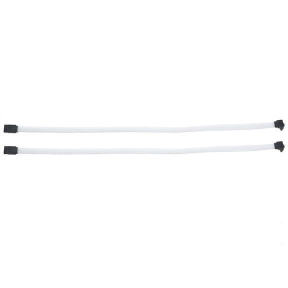 2X 50CM 3.0 III SATA3 7pin Data Cable Right Angle 6Gb/s SSD Cables Hard Disk Data Cord with Nylon Sleeved(White)