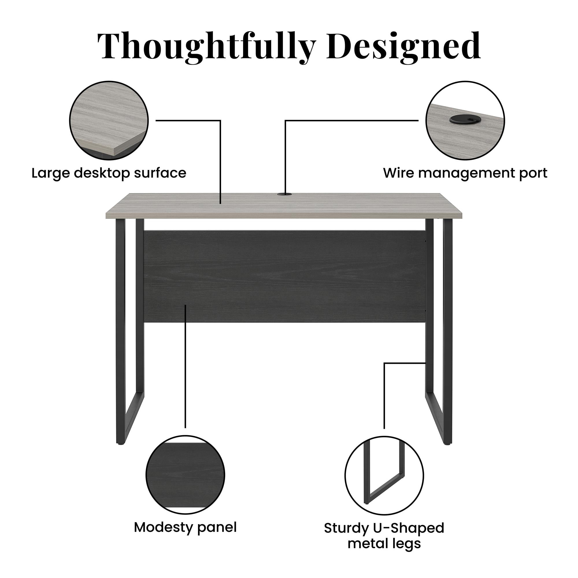 Ameriwood Home Sorina Writing Desk, Silverton Oak & Black