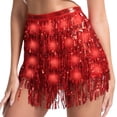 thumbnail image 1 of B91xZ Jupe Fluide pour Femmes Taille Haute en Maille Décontractée Formelle Évasée Midi, Rouge Melon D\'eau Taille Unique, 1 of 4