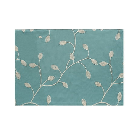 

32x45cm American Embroidered Table Pad Tray Mat Plate Pad Placemat for Home Restaurant (Blue Ivy Leaf)