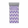 thumbnail image 2 of Floral Bedding Set with Sheet & Covers, Lilac Pattern with Blooming Cartoon Petals Geometric Shapes Abstract Illustration, Printed Bedroom Decor 2 Shams, 4 Sizes, Multicolor, by Ambesonne, 2 of 3