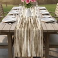 thumbnail image 4 of Brown Beige Vintage Table Runner - 108 Inch Long Retro Abstract Art Cotton and Linen Blended Dress Scarves Farmhouse Table Runner for Kitchen Dining, Coffee Table, 13" x 108", 4 of 8