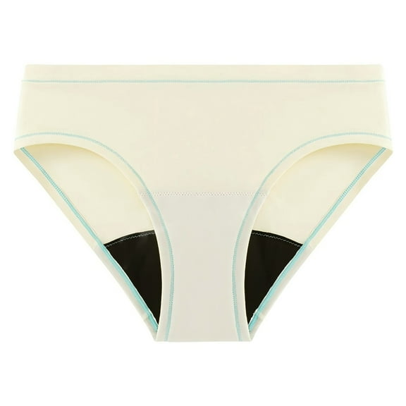 KHONTS Girls Period Underwear Period Panties for Teens Menstrual Leakproof Protective Cotton Briefs White XL