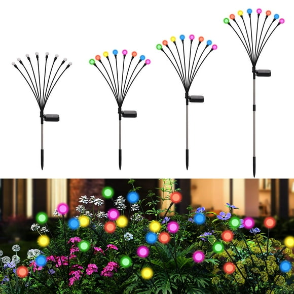 Luces solares para jardín Galavasen RGB que cambian de color, paquete de 4 unidades