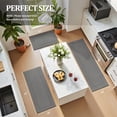 thumbnail image 3 of Kitchen Mats for Floor 3 Piece Set Non Slip Kitchen Rugs Washable Farmhouse Kitchen Floor Mats Thick Long Area Rug Carpet Runner for Hallway Entryway Laundry Bathroom, Grey, 3 of 8