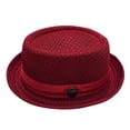 thumbnail image 2 of FKMJH Unisex Breathable Mesh Fedora Hat Summer Wide Brim Sun Beach Panama Hat Packable Lightweight Short Brim Adjustable Travel Hat Wine,One Size, 2 of 7