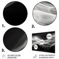 thumbnail image 3 of Designart "Duality of Thought Black and White III" Modern Waves Metal Wall Art, 3 of 5