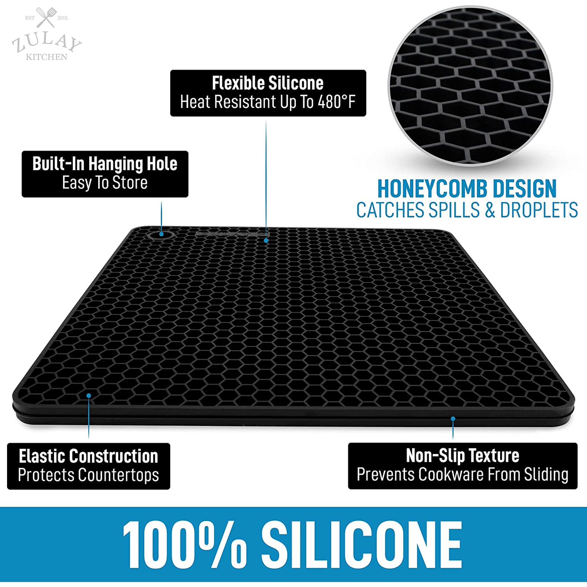 Silicone Trivet Mat Set - 4 Pack (7”x7”)  Silicone trivet, Silicone pot  holders, Silicone hot pads