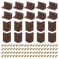 30Pack 90 Degree Plastic Corner Braces, 38x22x22mm Angle Brackets with Screws (Brown)