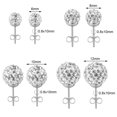 thumbnail image 2 of QQTDFG 1 Pair Stainless Steel Sparkle Crystal Ball Stud Earrings for Women Ear Piercing-AB White Crystal-8mm, 2 of 6