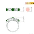 thumbnail image 5 of ANGARA Lab Grown Half Eternity Five Stone Emerald and Lab Diamond Wedding Ring for Women in 925 Sterling Silver (Size-5mm) | May Birthstone Jewelry for Her | Lab-Grown Emerald Ring, 5 of 9