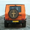 thumbnail image 7 of DouZhe Waterproof Spare Tire Cover, Egyptian Ankh Cross Prints Adjustable Wheel Covers Fit for Jeep Trailer RV SUV Car, 15 inch, 7 of 7