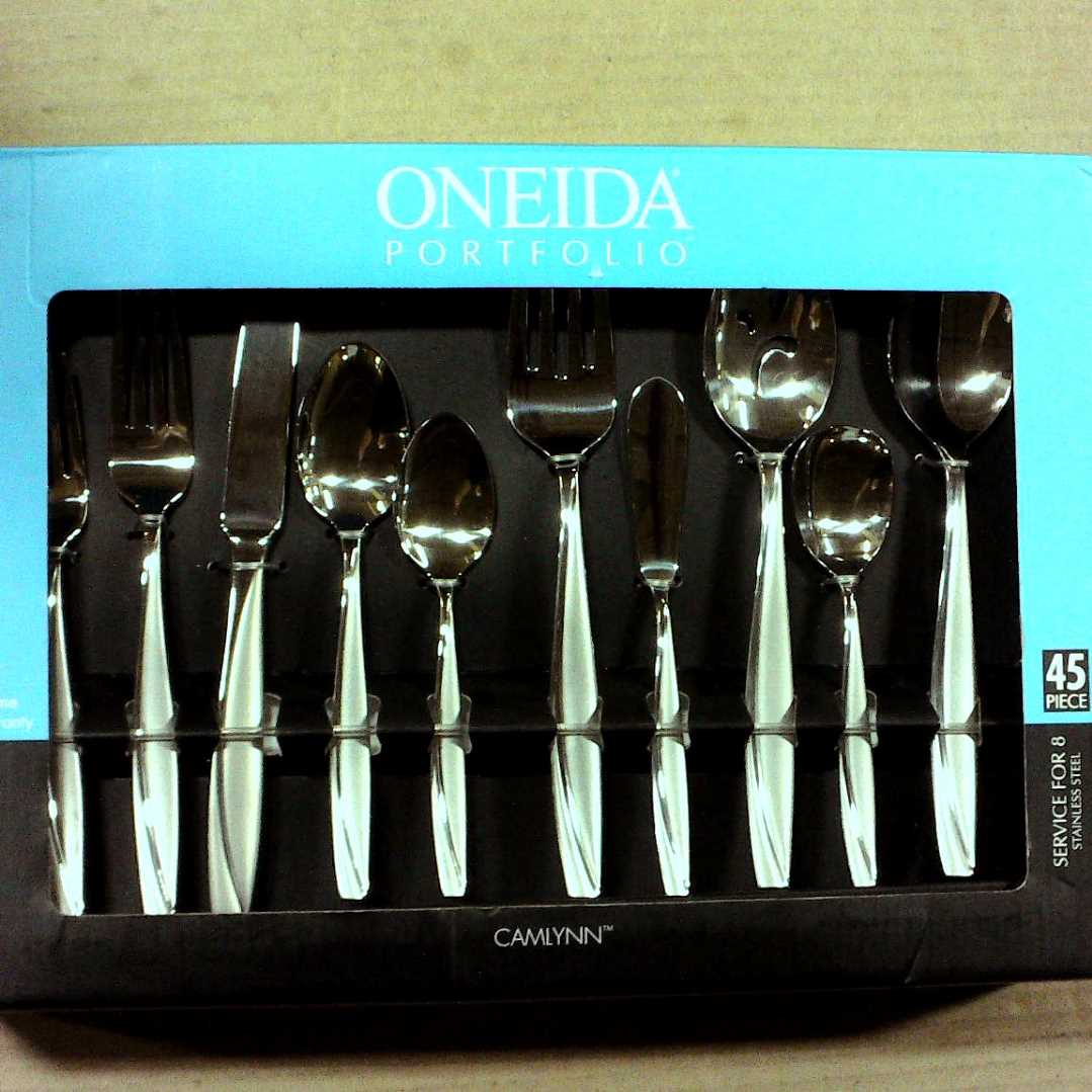 Oneida Camlynn 45 Piece Casual Flatware Set, 18/0 Stainless, Service