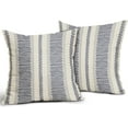 thumbnail image 2 of Navy Blue Pillow Covers 20x20 Set of 2 Gray Grey Dot Print Striped Decorative Outdoor Pillowcases Boho Rustic Farmhouse Decorative Throw Cushion Case Decor for Couch Sofa Bed, 2 of 6